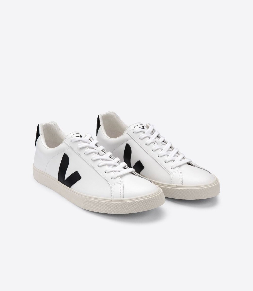 Veja Trainers Mens White/Black - Esplar Leather - UGVK-28730